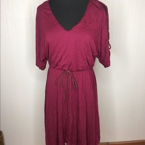 Maroon peasant dress